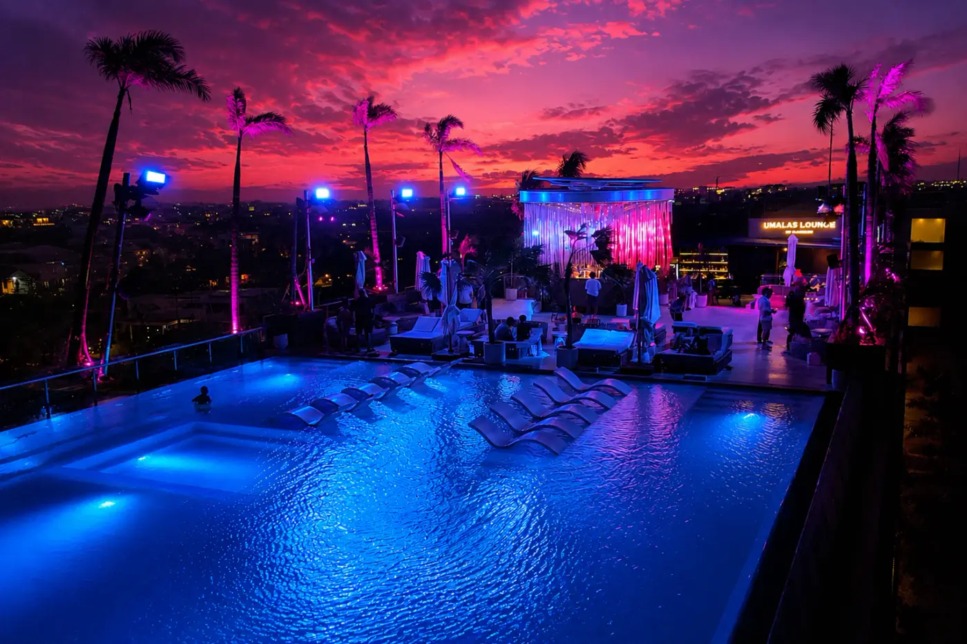 Evenings at the rooftop bar at The Umalas in Umalas, Bali
